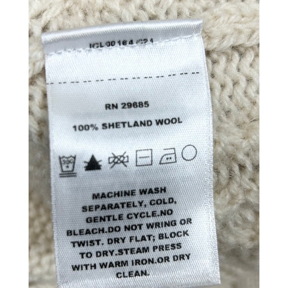 Pendleton Woolen Mills Shetland Wool Cable Knit Mock Neck Sweater Women S Chunky - Picture 7 of 14